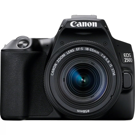 Canon EOS 250D DSLR Camera + EF - S 18 - 55mm f/4 - 5.6 IS STM Lens - Elexone