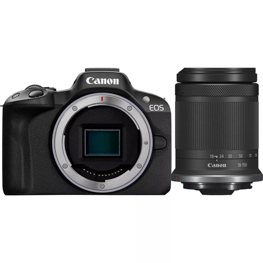 Canon EOS R50 Mirrorless Camera, Black + RF - S 18 - 150mm F3.5 - 6.3 IS STM Lens - Elexone