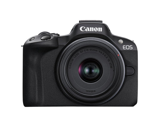 Canon EOS R50 Mirrorless Camera + RF - S 18 - 45mm F4.5 - 6.3 IS STM Lens + Backpack + SD Card - Elexone